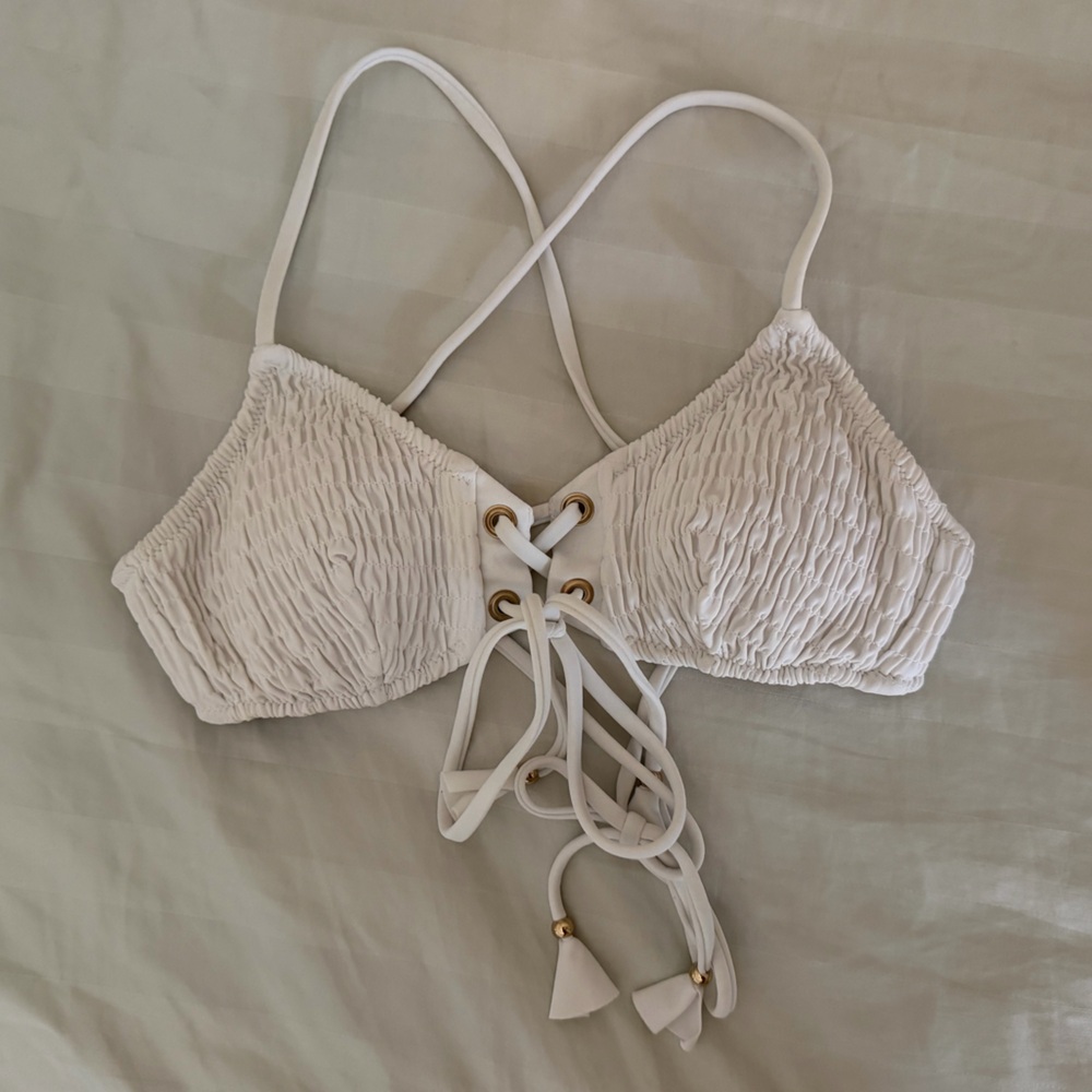 Victoria Secret Ruched White Bikini Top